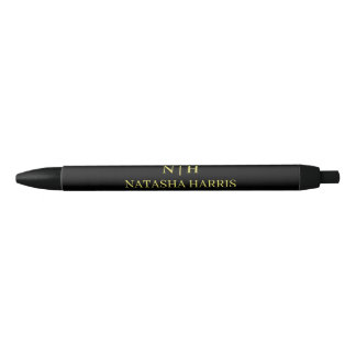 Black Gold Minimalist Monogram Branding pen Kugelschreiber