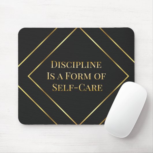 Black & Gold Minimalist Office  Mousepad (Mit Mouse)