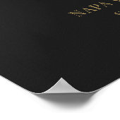 Black Gold Minimalist Wedding Welcome Sign Poster (Ecke)