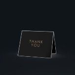 Black Gold Minimalistisch Personalisiert Dankeschö Dankeskarte<br><div class="desc">Black Gold Minimalistisch Personalisiert Dankeschön Karte</div>