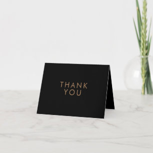Black Gold Minimalistisch Personalisiert Dankeschö Dankeskarte