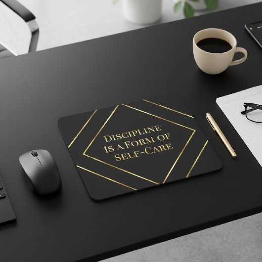 Black & Gold Minimalistisches Büro  Mousepad