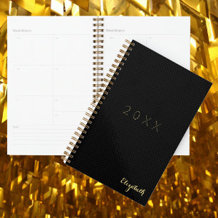Black Gold Mit Monogramm wöchentlich Monthly Plane Planer