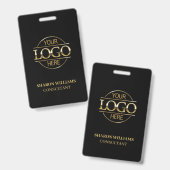 Black & Gold Mitarbeiter-ID mit benutzerdefinierte Ausweis (Vorder- & Rückseite)