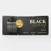 Black Gold Modern Black Friday Verkauf Outdoor Ban Banner (Horizontal)