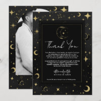 Black & Gold Modern Celestis Moon Stars Vielen Dan
