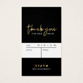 Black & Gold Modern Cloud Hang Tag Preis-Label (Rückseite)