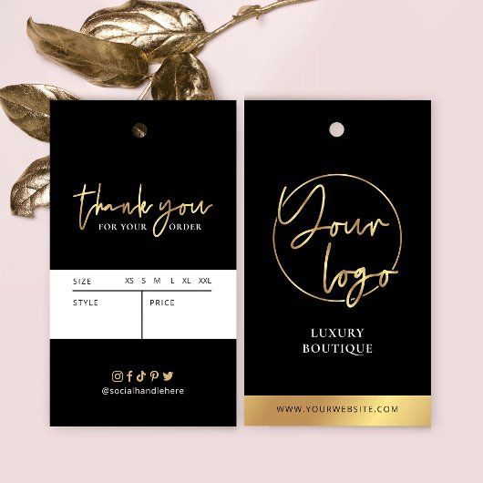 Black & Gold Modern Cloud Hang Tag Preis-Label