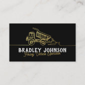 Black Gold Modern Heavy Vehicle Operator QR Code Visitenkarte (Vorderseite)