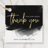 Black & Gold Modern Logo Business Vielen Dank Geschenkanhänger (Vorderseite)