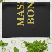 Black Gold Modern Minimalist Elegant Your Name Geschirrtuch (Gefaltet)