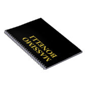 Black Gold Modern Minimalist Elegant Your Name Notizblock (Rechte Seite)