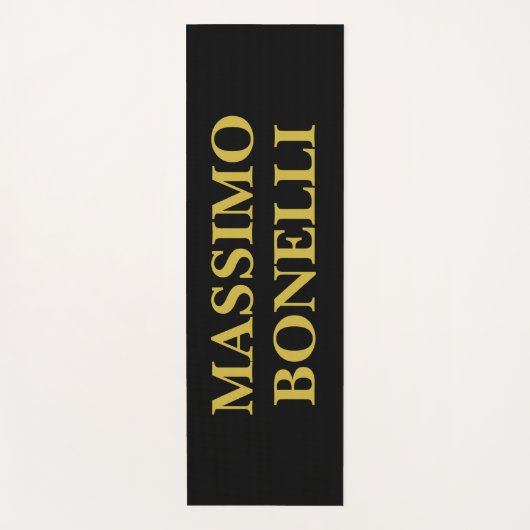 Black Gold Modern Minimalist Elegant Your Name Yogamatte (Vorderseite)