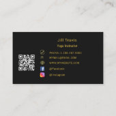 Black gold modern minimalist visitenkarte (Rückseite)