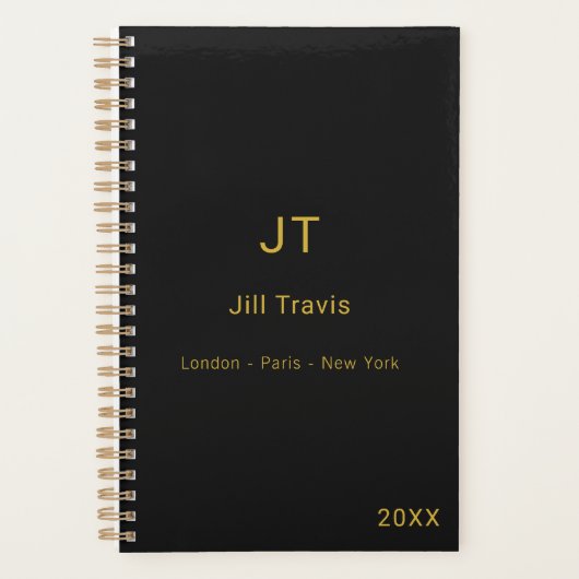 Black gold modern minimalst luxury 2026 planer (Vorderseite)