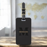 Black Gold Modern Monogram Minimalistisch Gepäckanhänger<br><div class="desc">Erleben Sie Ihre Reise mit unserem Classic Elegant Modern Minimalistischen Monogram Gepäcktag. Dieses liebevoll gestaltete Accessoire verbindet zeitlose Eleganz mit zeitgemäßem Minimalismus und sorgt dafür, dass sich Ihr Gepäck durch Eleganz hervorhebt. Dieses Gepäckanhänger ist mit Präzision und Liebe zum Detail gestaltet und ist mehr als nur ein praktisches Objekt; es...</div>