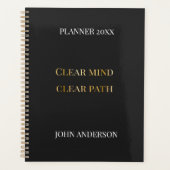Black & Gold Modern Productivity  Planer (Vorderseite)