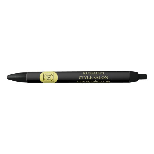 Black Gold Modern Professional Branding pen Kugelschreiber (Vorderseite)