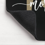 Black Gold Modern Script Monogram Name Mousepad (Ecke)