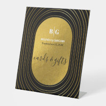 Black & Gold Moderne Arch Wedding Cards & Gifts