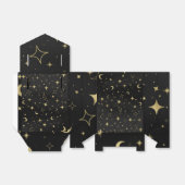 Black & Gold Moderne Celestial Moon Stars Hochzeit Geschenkschachtel (Ungefaltet)