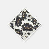 Black & Gold Moderne Celestial Moon Stars Hochzeit Serviette (Ecke)