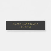 Black Gold Moderne Elegante Berufliche Klasse Türschild (Vorderseite )