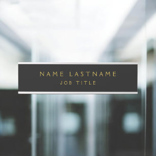 Black Gold Moderne Elegante Berufliche Klasse Türschild