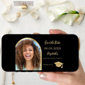 Black Gold Moderne Foto Graduation Party Save The Date