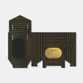 Black & Gold Moderne Minimalistisch Arch Wedding Geschenkschachtel (Ungefaltet)