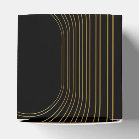 Black & Gold Moderne Minimalistisch Arch Wedding Geschenkschachtel (Oben)