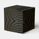Black & Gold Moderne Minimalistisch Arch Wedding Geschenkschachtel (Rückseite)