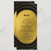 Black & Gold Moderne Minimalistisch Arch Wedding Menükarte (Vorne/Hinten)