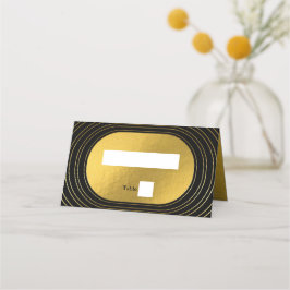 Black & Gold Moderne Minimalistisch Arch Wedding Platzkarte