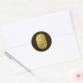 Black & Gold Moderne Minimalistisch Arch Wedding Runder Aufkleber (Umschlag)