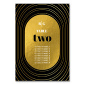 Black & Gold Moderne Minimalistisch Arch Wedding Tischnummer (Rückseite)