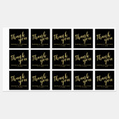 Black & Gold Moderne Script Gastgeschenk Hochzeit Etiketten (Blatt)