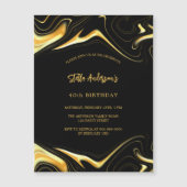 Black Gold Moderner Luxus Geburtstag Magneteinladung (Vorderseite)