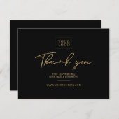 Black & Gold Modernes Business Package Vielen Dank Dankeskarte (Vorne/Hinten)