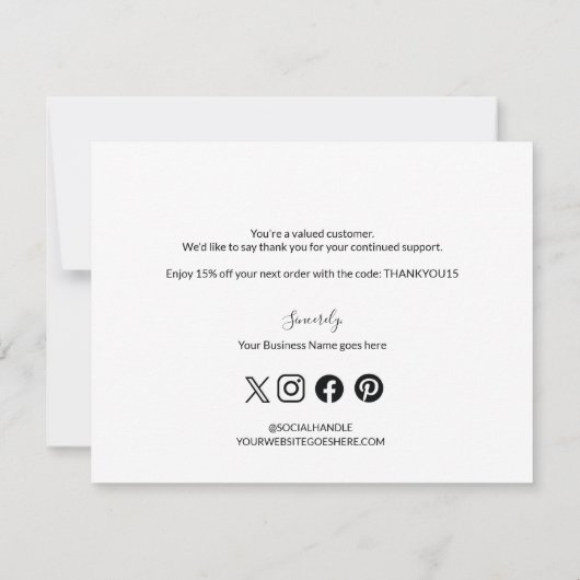 Black Gold Modernes Discount-Angebot für kleine Un Dankeskarte (Rückseite)