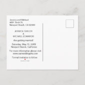 Black Gold Modernes Foto Script Rettete unser Datu Ankündigungspostkarte (Rückseite)