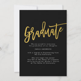Black Gold Modernes Graduate Foto Ankündigung