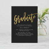 Black Gold Modernes Graduate Foto Ankündigung (Stehend Vorderseite)