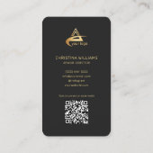 Black Gold Modernes Minimalistisches Elegantes Ber Visitenkarte (Rückseite)