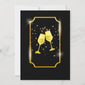 Black Gold Modernes Party zum 25. Hochzeitstag Dankeskarte (Rückseite)