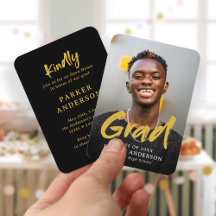 Black Gold Modernes Script Foto Abschluss laden ei