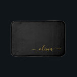 Black Gold Modernes Script Giron Monogram Name Badematte<br><div class="desc">Schwarz und Gold einfache Script Monogram Name Bath Mats. Das macht den perfekten Abschluss,  Geburtstag,  Hochzeit,  Brautdusche,  Jubiläumsdusche,  Babydusche oder Bachelorette-Party-Geschenk für jemanden,  der Glamour-Luxus und schicke Stile liebt.</div>