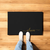Black Gold Modernes Script Giron Monogram Name