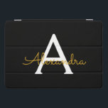 Black Gold Modernes Script Giron Monogram Name iPad Pro Cover<br><div class="desc">Black and Gold Simple Script Monogram Name Laptop Case. Das macht den perfekten 16 Geburtstag,  Hochzeit,  Brautparty,  Jubiläum,  Babydusche oder Junggeselinnen-Abschied Geschenk für jemanden,  der Lieben glamourösen Luxus und schicke Stile.</div>
