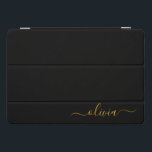 Black Gold Modernes Script Giron Monogram Name iPad Pro Cover<br><div class="desc">Black and Gold Simple Script Monogram Name Laptop Case. Das macht den perfekten 16 Geburtstag,  Hochzeit,  Brautparty,  Jubiläum,  Babydusche oder Junggeselinnen-Abschied Geschenk für jemanden,  der Lieben glamourösen Luxus und schicke Stile.</div>